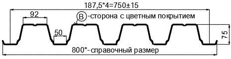 Фото: Профнастил Н75 х 750 - B (ПЭ-01-8017-1) в Мытищи