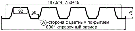 Фото: Профнастил Н75 х 750 - A (ПЭ-01-5002-0.7) в Мытищи