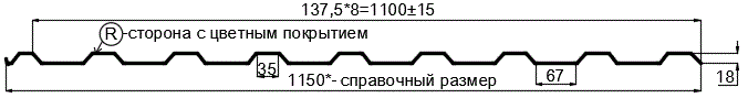 Фото: Профнастил МП20 х 1100 - R (Steelmatt-20-7024-0.4±0.08мм) в Мытищи