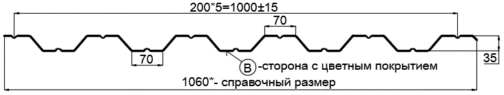 Фото: Профнастил НС35 х 1000 - B (PURETAN-20-RR29-0.5) в Мытищи