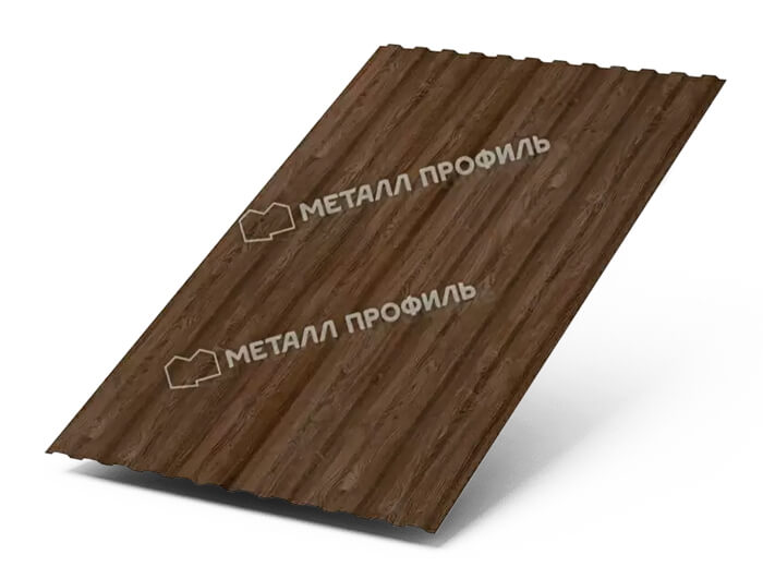 Фото: Профнастил МП10 х 1100 - B (ECOSTEEL_MA_Д-01-МореныйДуб-0.5) в Мытищи