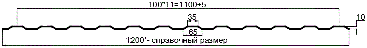 Фото: Профнастил оцинкованный МП10 х 1100 (ОЦ-01-БЦ-0.4) в Мытищи