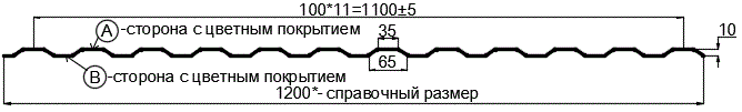 Фото: Профнастил МП10 х 1100 - A (ECOSTEEL_MA_Д-12-Античный Дуб-0.45) в Мытищи