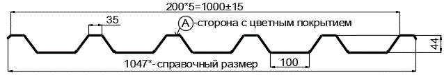 Фото: Профнастил С44 х 1000 - A (PURMAN-20-Tourmalin-0.5) в Мытищи