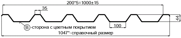 Фото: Профнастил С44 х 1000 - B (VikingMP-01-7016-0.45) в Мытищи