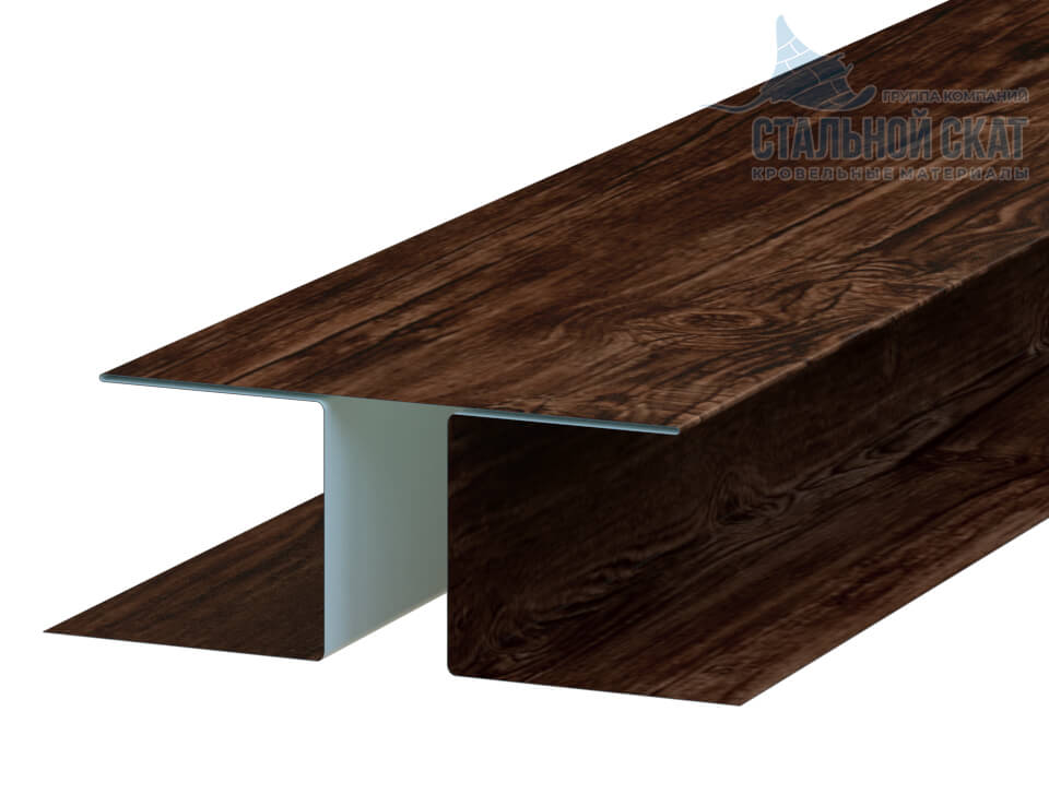 Планка стыковочная сложная Woodstock 75х3000 (ECOSTEEL_MA-01-Бразил. Вишня-0.5)