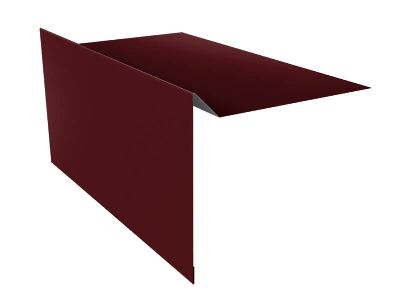 Планка ветровая для мягкой кровли 100х20х70 0,5 Satin Matt RAL 3005 красное вино (3м)