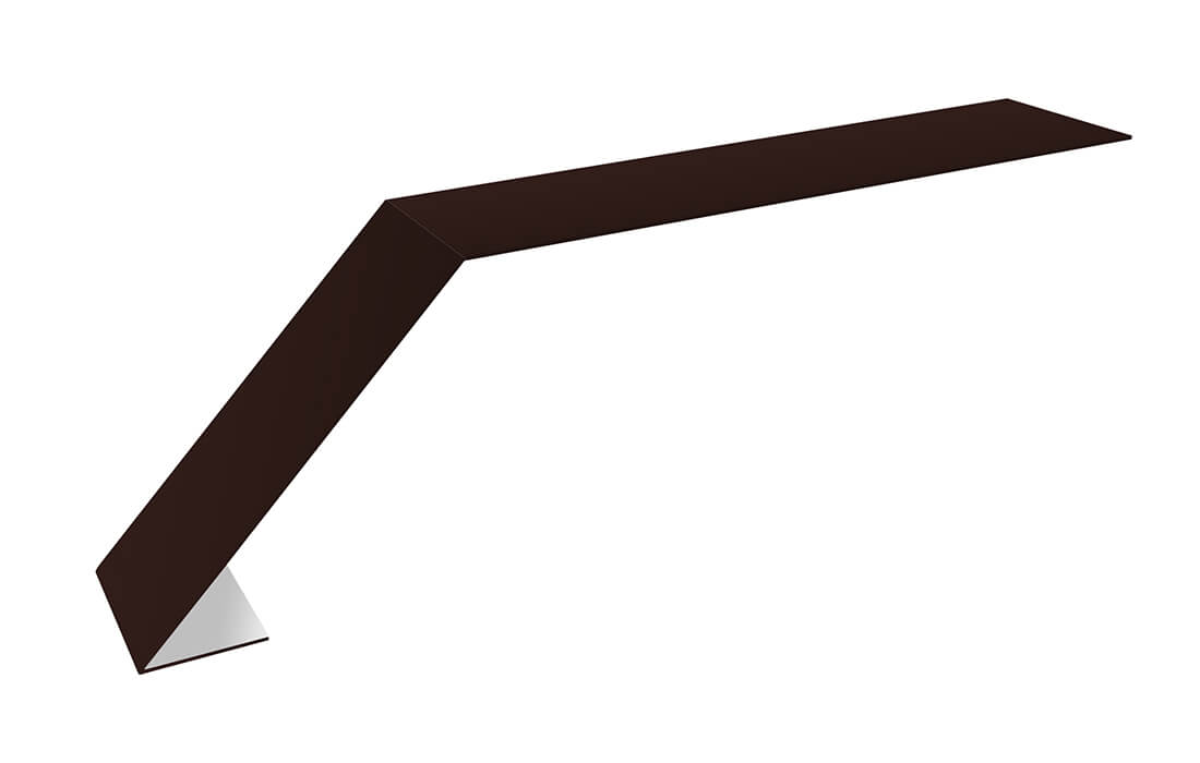 Планка карнизная для мягкой кровли 100х60 0,5 Satin с пленкой RAL 8017 шоколад (3м)