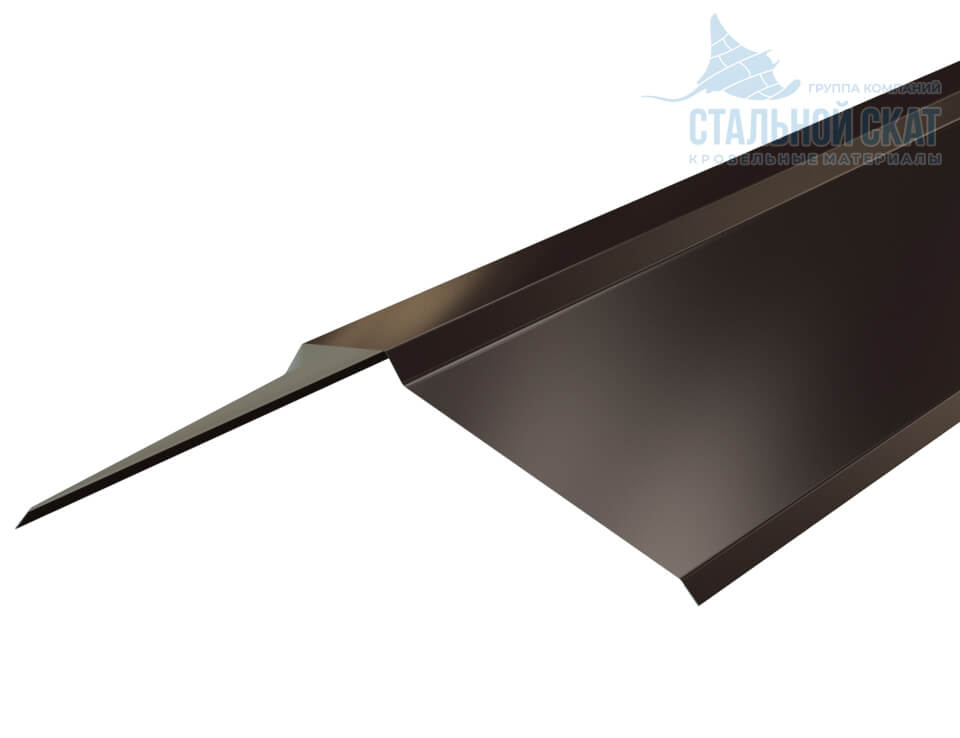 Планка конька плоского 150х150х2000 (VALORI-20-DarkBrown-0.5)